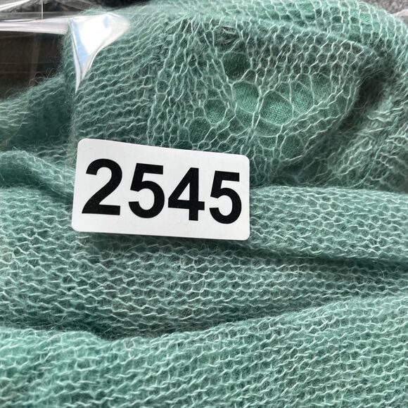 Anthropologie Knitted & Knotted Irina Sweater Medium Green Alpaca Sheer Hem Boho - Picture 11 of 11